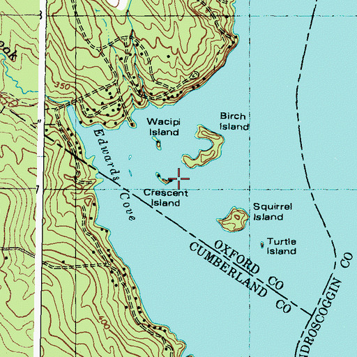 Topographic Map of Crescent Island, ME