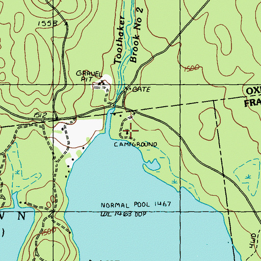 Topographic Map of Cupsuptic Campground, ME