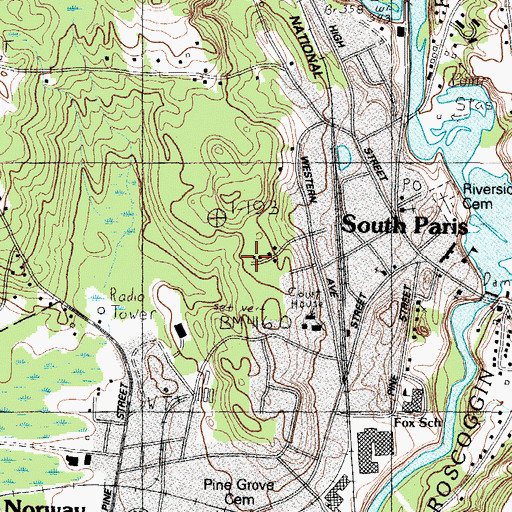 Topographic Map of Deering Memorial United Methodist Church, ME
