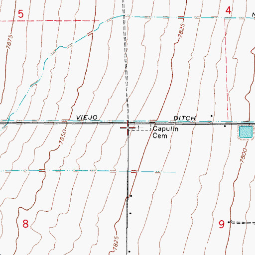 Topographic Map of Capulin Cemetery, CO