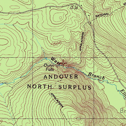 Topographic Map of Dunn Falls, ME