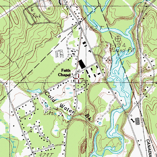 Topographic Map of Faith Chapel, ME