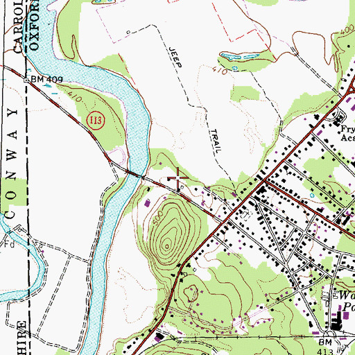 Topographic Map of First Assembly of God Church, ME