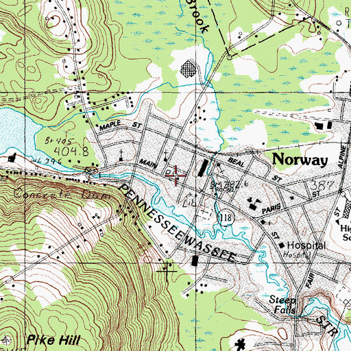 Topographic Map of First Church of Christ Scientist, ME