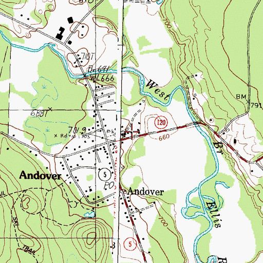 Topographic Map of First Congregational Church, ME
