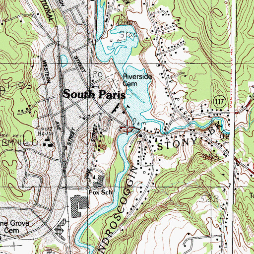 Topographic Map of First Congregational Church, ME