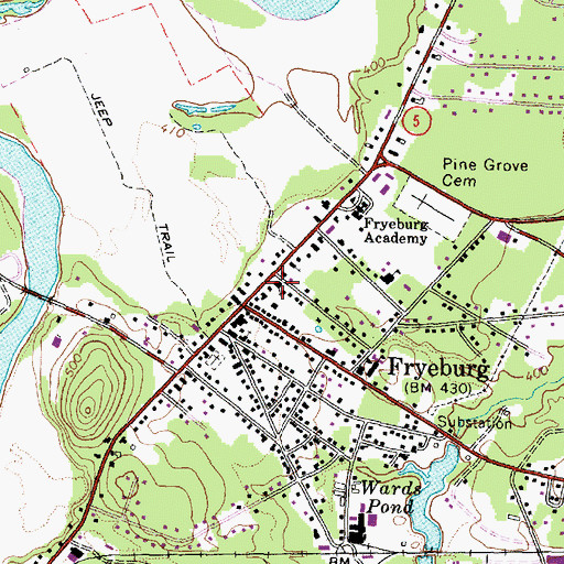 Topographic Map of First Congregational Church, ME