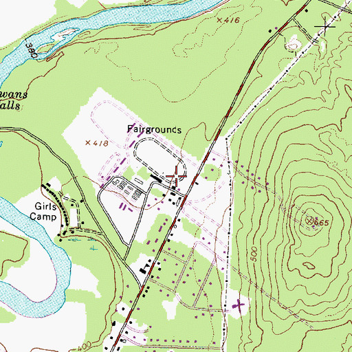 Topographic Map of Fryeburg Fair Farm Museum, ME