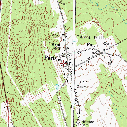 Topographic Map of Hamlin Memorial Library, ME