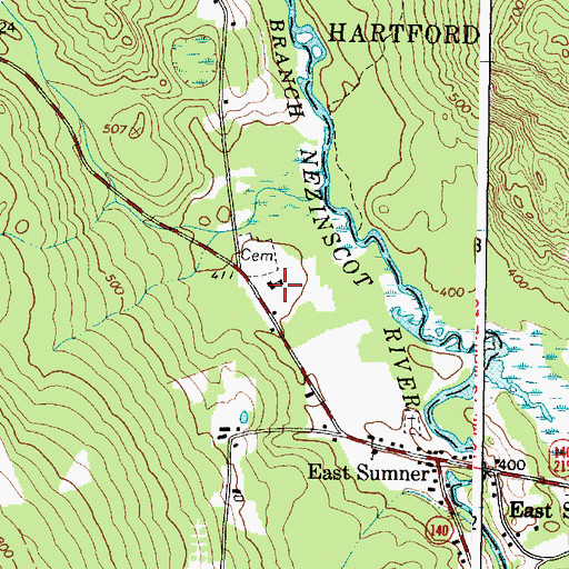Topographic Map of Hartford Sumner Elementary School, ME
