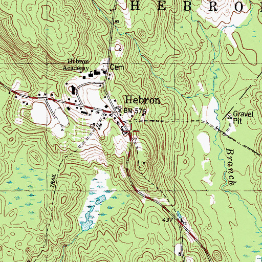 Topographic Map of Hebron Elementary School, ME
