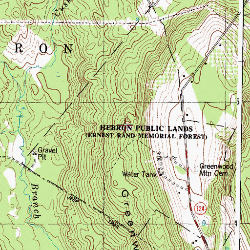 Topographic Map of Hebron Public Lands, ME