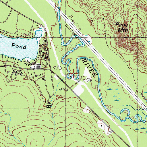 Topographic Map of Hemlock Brook, ME