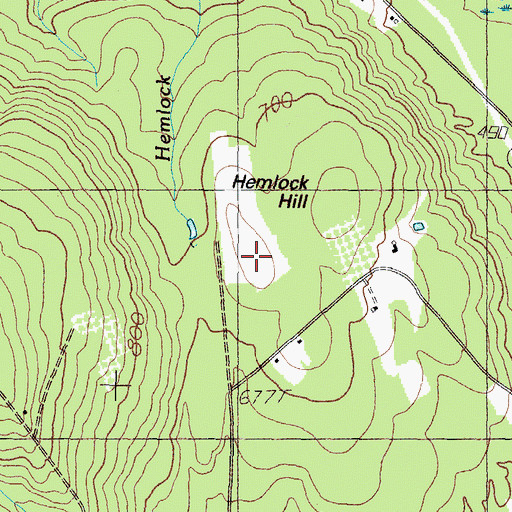 Topographic Map of Hemlock Hill, ME