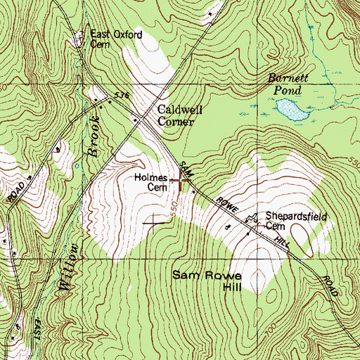 Topographic Map of Holmes Cemetery, ME