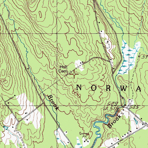 Topographic Map of Holt Cemetery, ME