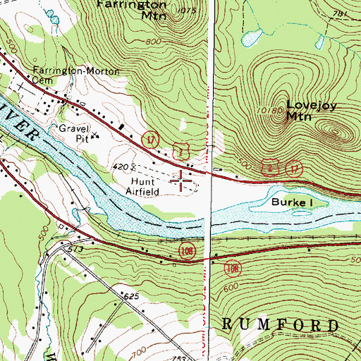 Topographic Map of Hunt Airfield (historical), ME