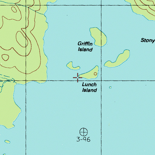 Topographic Map of Johnson Island, ME