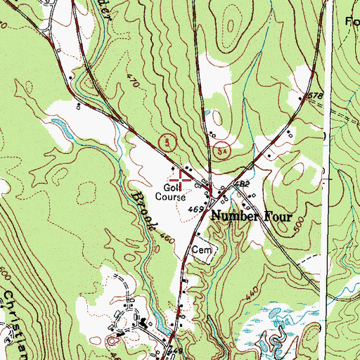 Topographic Map of Lake Kezar Country Club, ME