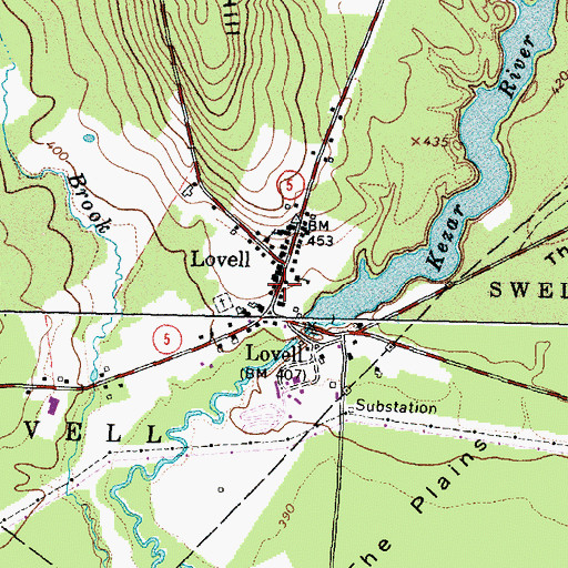Topographic Map of Lovell Post Office, ME