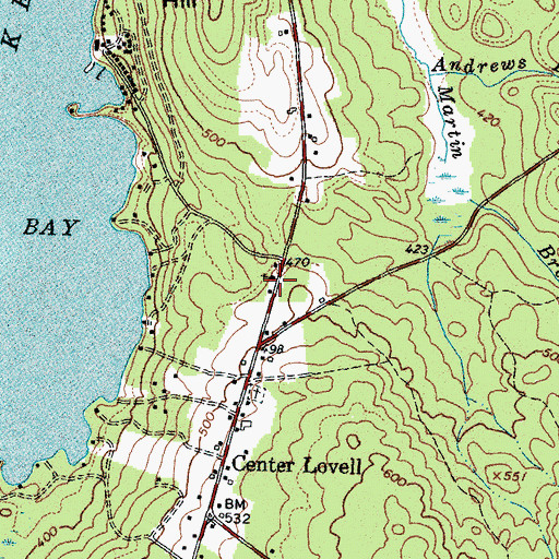 Topographic Map of Lovell United Church of Christ, ME