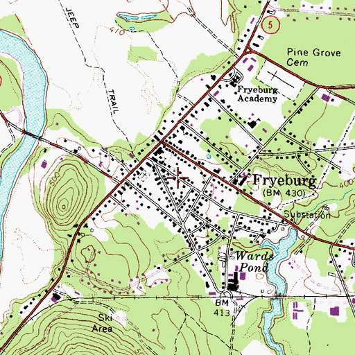 Topographic Map of Main Street Historic District, ME