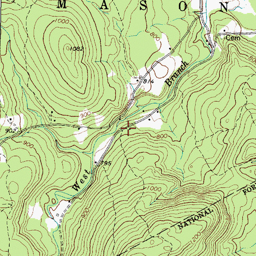 Topographic Map of Mason School (historical), ME