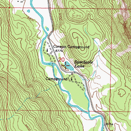 Topographic Map of Spectacle Lake, CO
