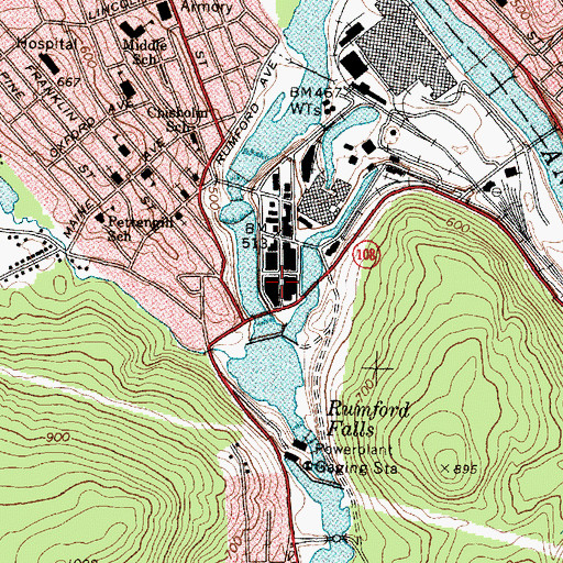 Topographic Map of Mechanic Institute (historical), ME