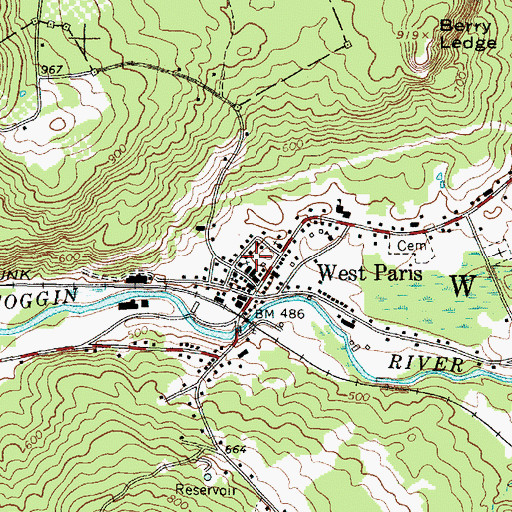 Topographic Map of Mission Congregational Church, ME