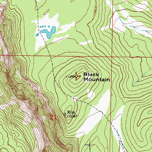 Topographic Map of Black Mountain, CO