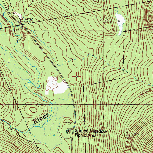 Topographic Map of Moose Cave Gorge, ME