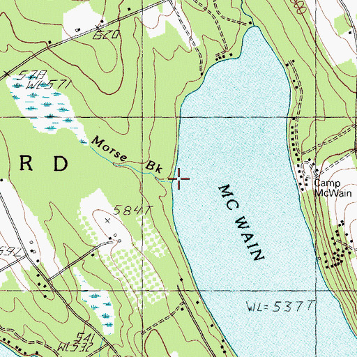 Topographic Map of Morse Brook, ME