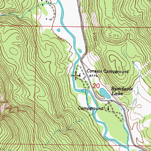 Topographic Map of Conejos Campground, CO