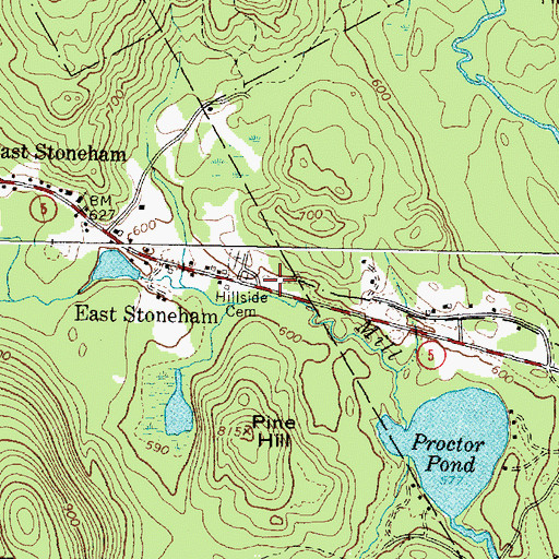 Topographic Map of Stoneham Post Office, ME