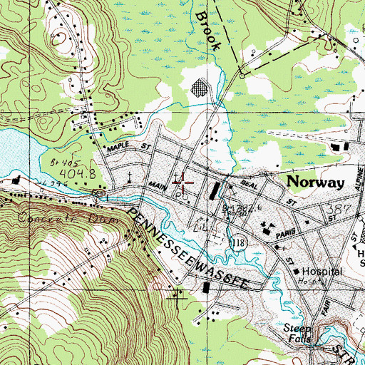 Topographic Map of Norway Baptist Church, ME