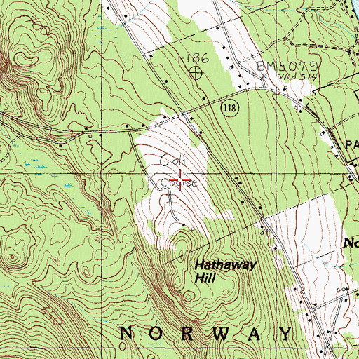 Topographic Map of Norway Country Club, ME