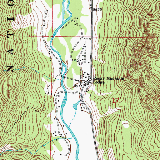 Topographic Map of Rocky Mountain Lodge, CO