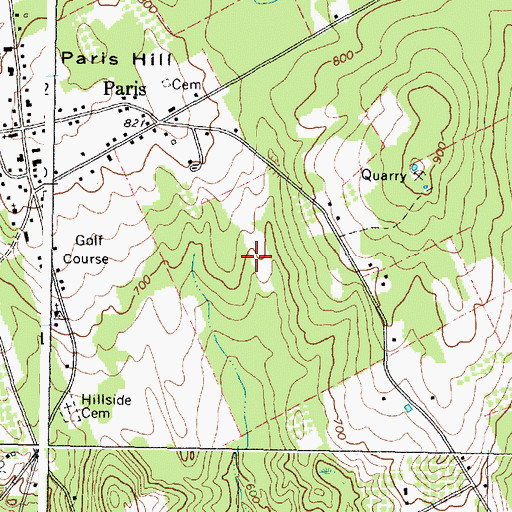 Topographic Map of Paris Hills Country Club, ME
