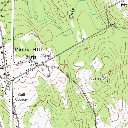Topographic Map of Paris Hills Historic District, ME