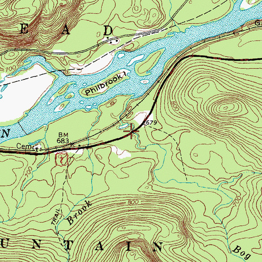 Topographic Map of Peabody School (historical), ME
