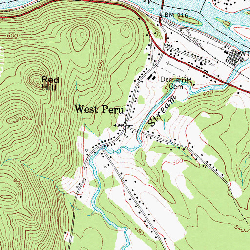 Topographic Map of Peru Post Office, ME