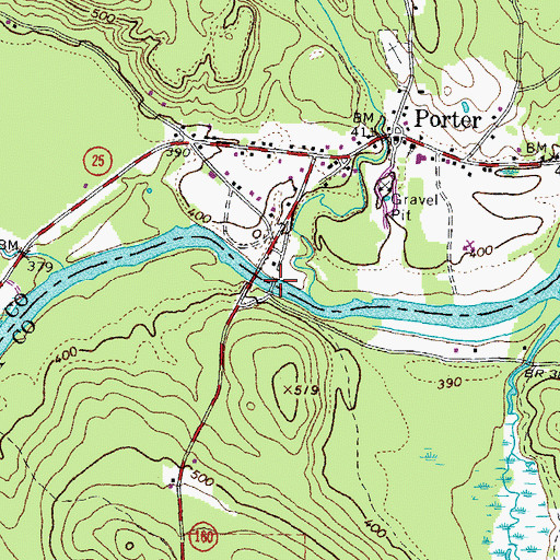 Topographic Map of Porter-Parsonfield Bridge, ME