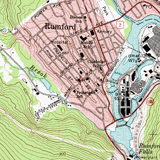 Topographic Map of Saint Athanasius and Saint Johns Roman Catholic Church, ME