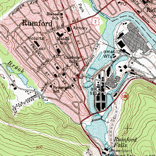 Topographic Map of Saint Barnabas Episcopal Church, ME