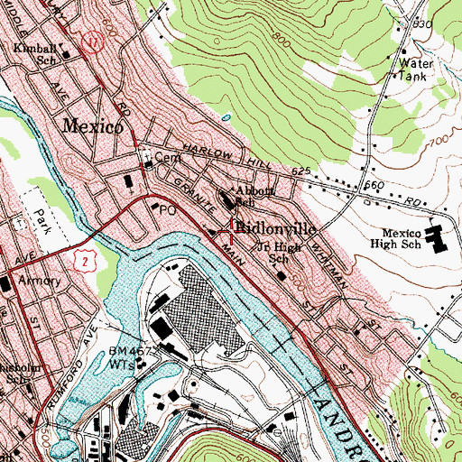Topographic Map of Saint Theresas Church, ME