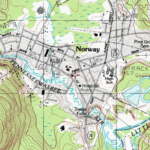 Topographic Map of Second Congregational Church, ME
