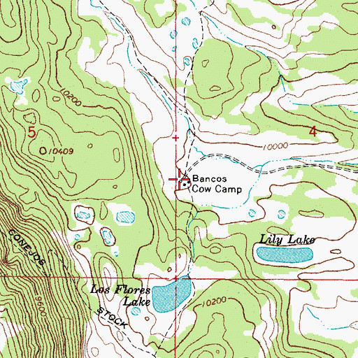 Topographic Map of Bancos Cow Camp, CO