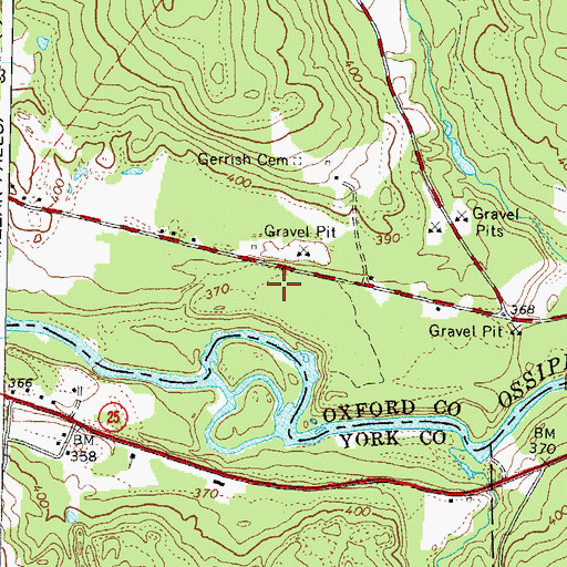 Topographic Map of South Hiram Elementary School, ME