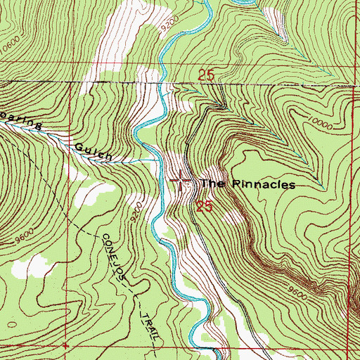 Topographic Map of The Pinnacles, CO